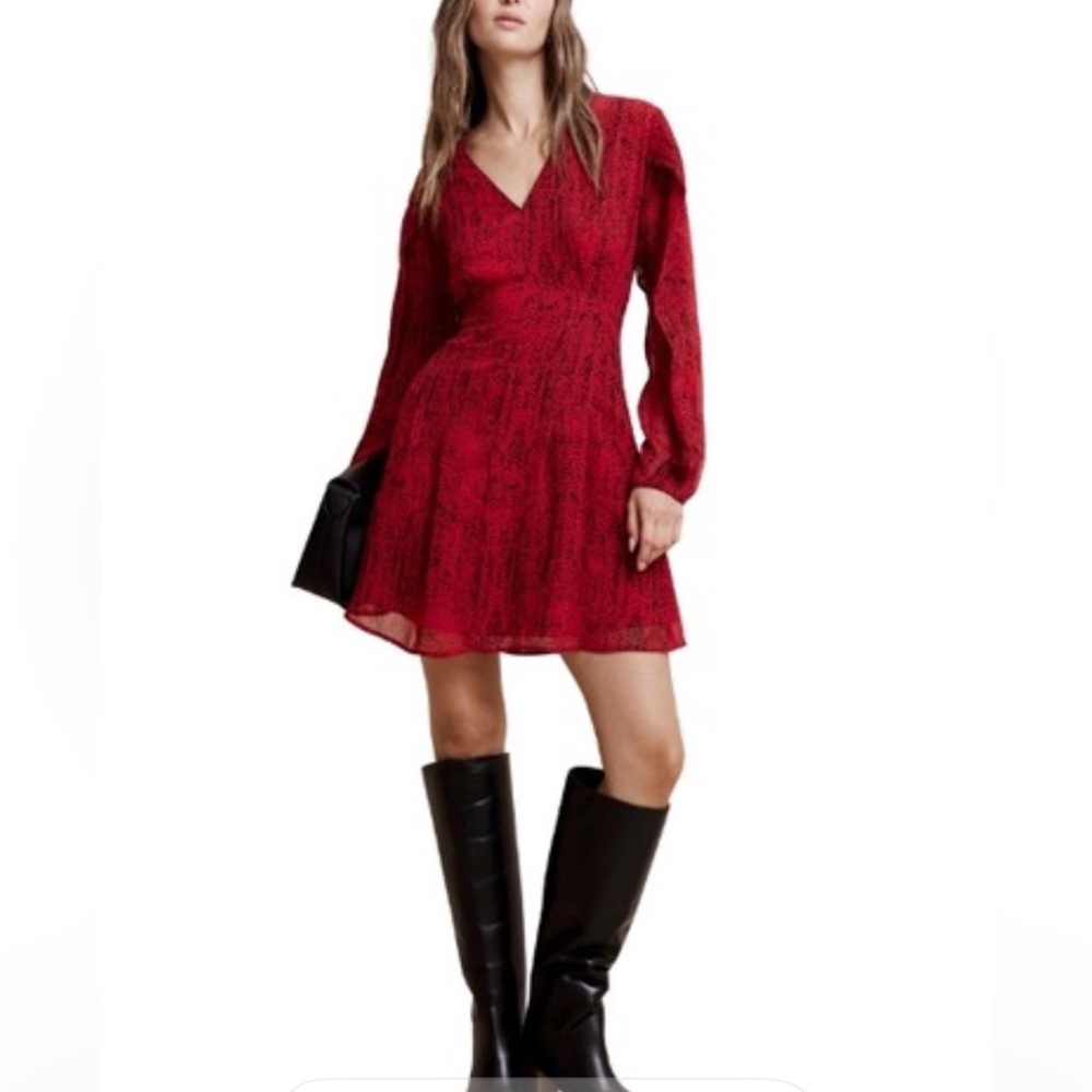 Chiffon Mini Dress - Size 4           
NWT RED/BLACK